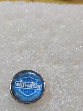 Harley-Davidson Blue and Silver Round Logo CharmSnap 18mm